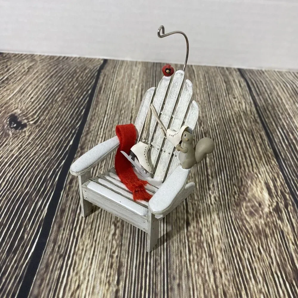 2006 Hallmark Keepsake 'A Winter Perch' Holiday Ornament Adirondack Chair